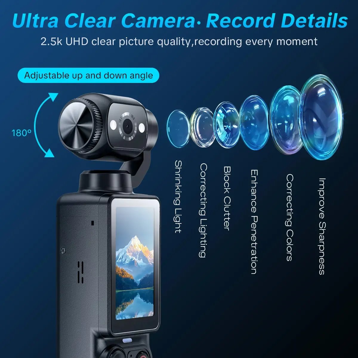 🎥 Upgraded Vlogging Camera – 180° Rotating Lens, Full-Body Video Recorder for Travel, Daily Life & Content Creation