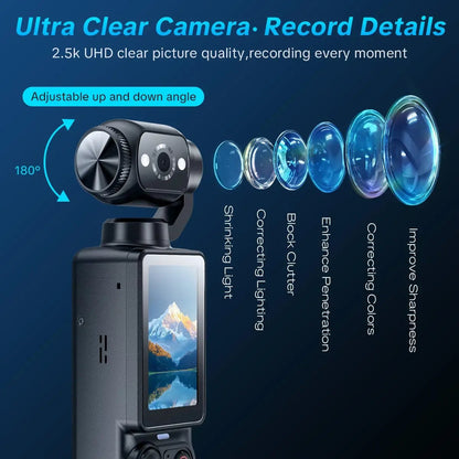 🎥 Upgraded Vlogging Camera – 180° Rotating Lens, Full-Body Video Recorder for Travel, Daily Life & Content Creation