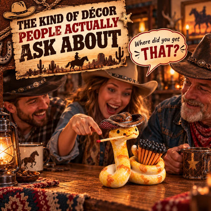 🔥LAST DAY 50% OFF🤠The Cowboy Rattler – Funny Western Match Holder🐍🔥