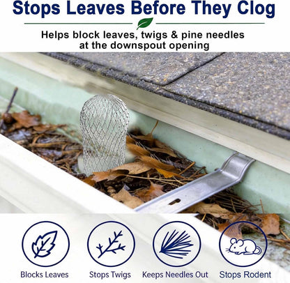 Aluminum Alloy Gutter Guard Filter, Roof Rain Gutter Downspout Strainer, Anti‑Clog Leaf Debris Catcher for Home Drainage System