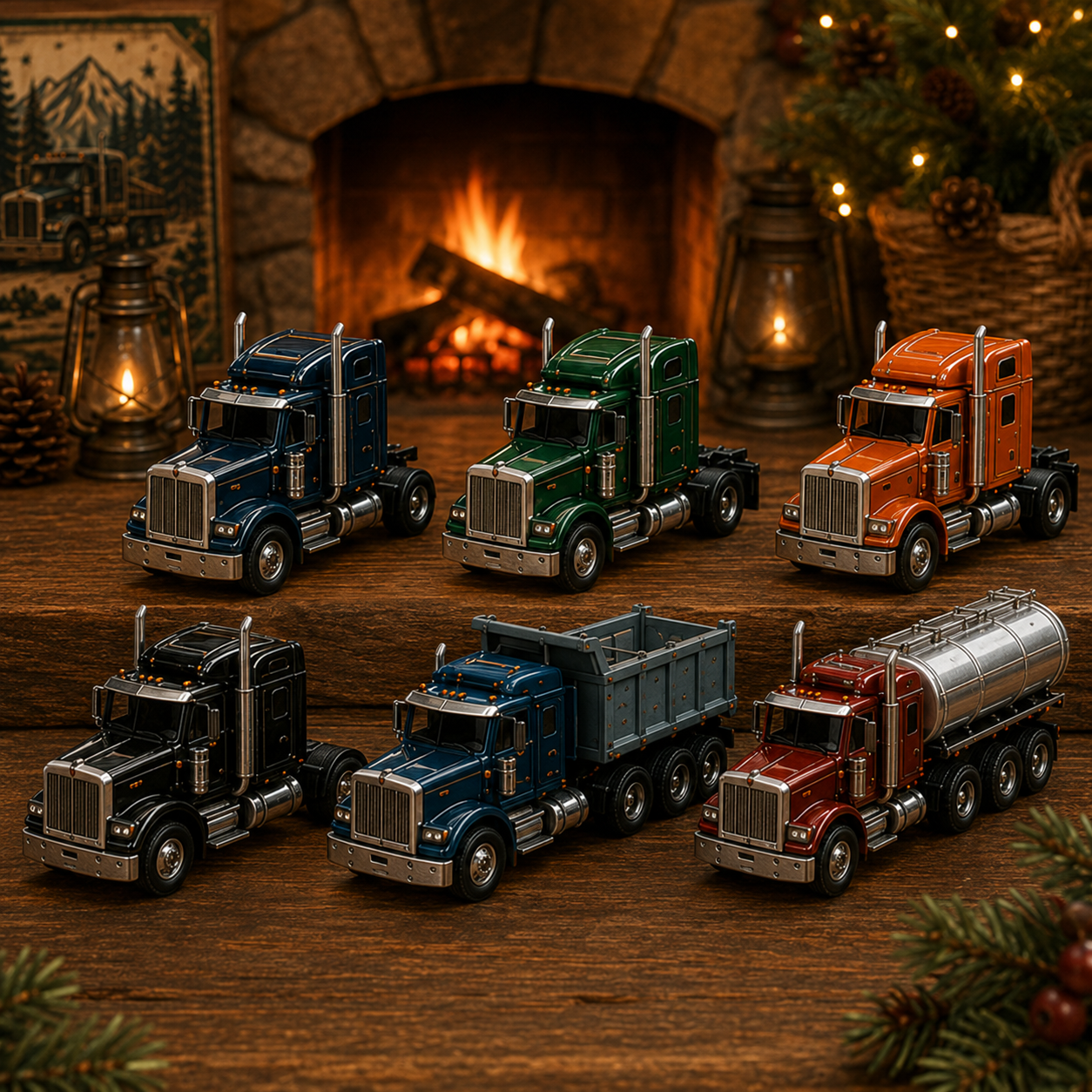 🚚American Trucks Advent Calendar 2026 – 24 Days of Collectible Mini Truck Surprises, Acrylic Charms Blind Box