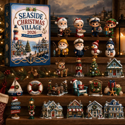 CHRISTMAS KICKOFF 50% OFF - Seaside Christmas Village Advent Calendar 2026 - 24-Day Festive Countdown, Acrylic Charms Blind Box