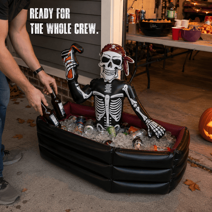 40-Gallon Inflatable Pirate Skeleton Cooler for Halloween
