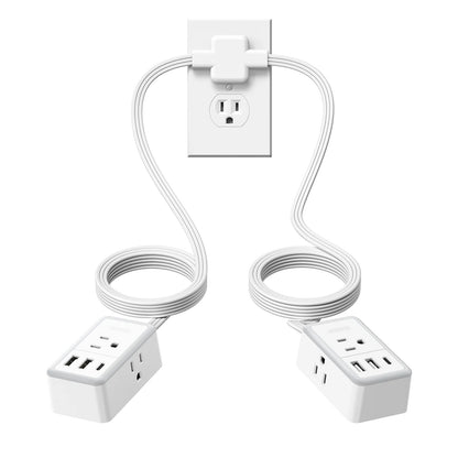 🔥Last Day Promotion 49% OFF-NTONPOWER Double Extension Cord 12 FT Power Strip  3 Outlets 3 USB