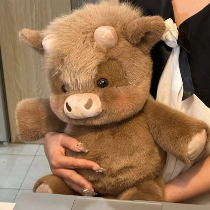 🐂 Highland Cow & Pig Plush | Soft Farm Animal Stuffed Toy