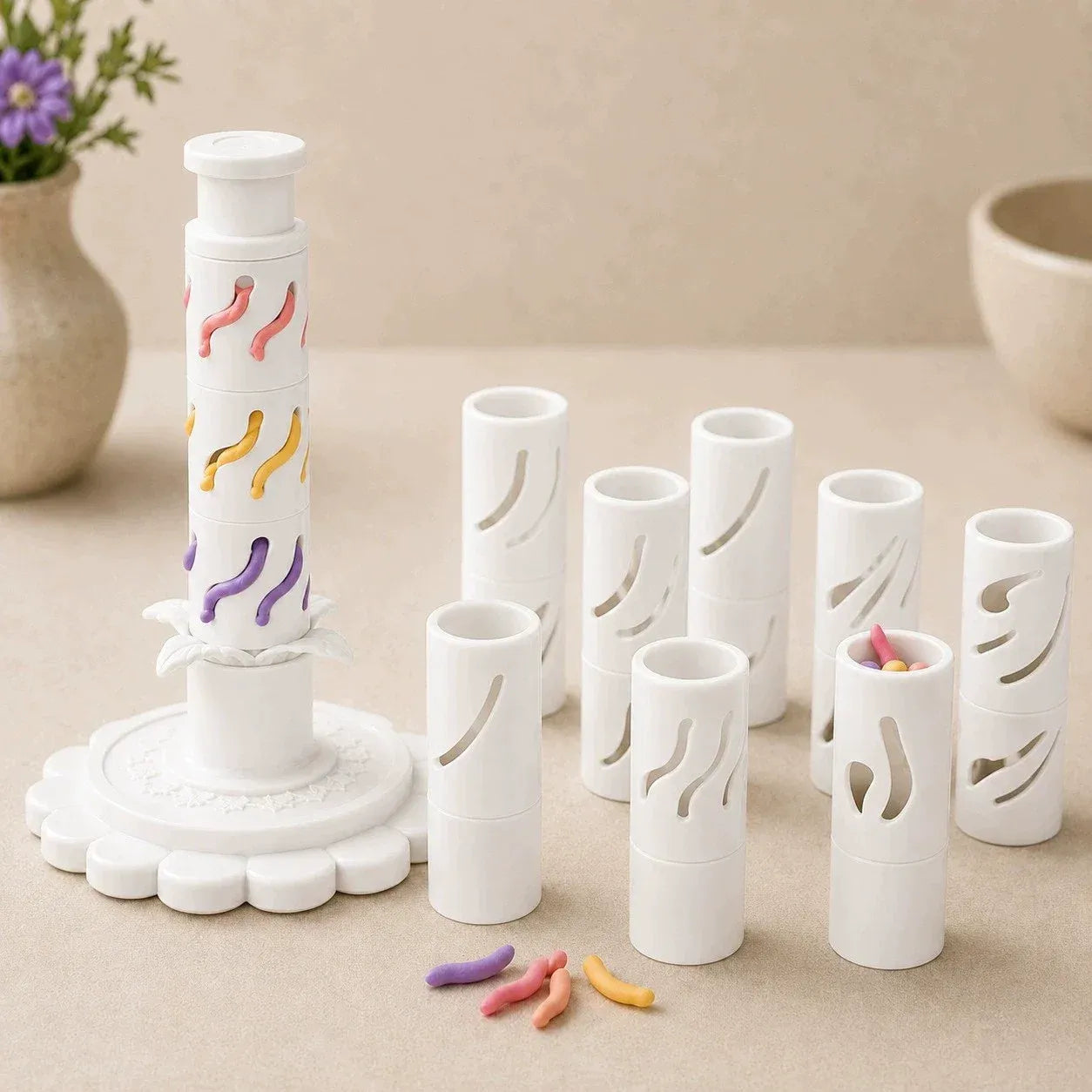 ⏳ Last Day 49% OFF – 🌸 Beginner-Friendly Clay Bloom Maker Set | Reusable 3D-Printed Flower Shaping Tool with Interchangeable Sleeves & 24-Color Modeling Clay Included ✨