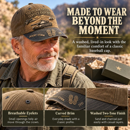 ⏳ Last Day 49% OFF – 🎖️ Desert Storm 1991 Veteran Cap | Vintage Washed Military Tribute 🧢