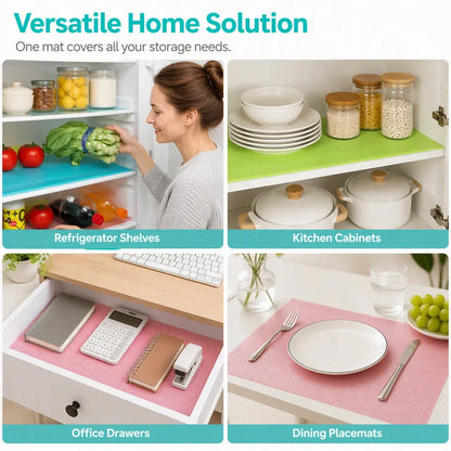 ⭐🧊50% OFF NOW! Waterproof EVA Fridge Shelf Liners‑Anti‑Slip Refrigerator Mats, Cut‑to‑Size Washable Fridge Drawer Protector for Kitchen Refrigerator Organization