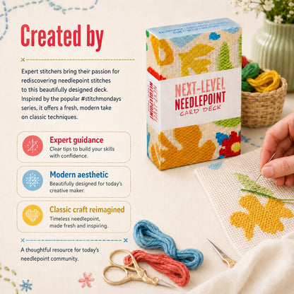 🔥HOT SALE 49% OFF🧵Next-Level Needlepoint Card Deck – 50 Stitch Cards + Techniques for Tapestry Lovers✨(📦Buy 2 Free Shipping)