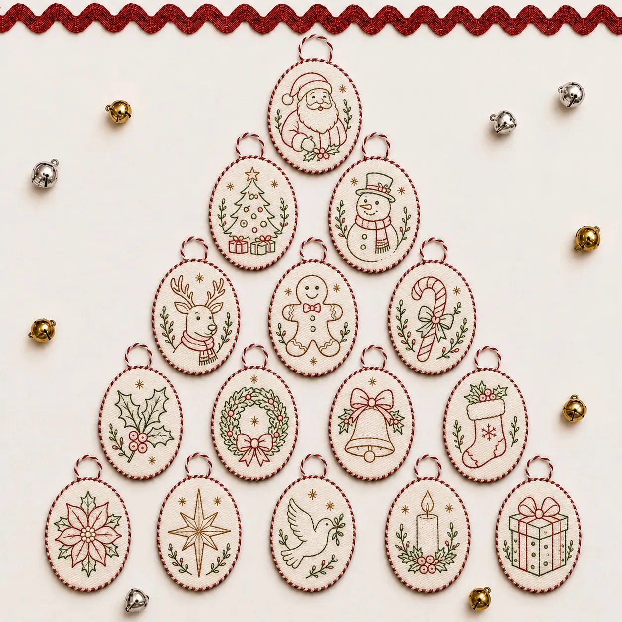 ⏳ Last Day 49% OFF – 🧵 Beginner-Friendly DIY Heirloom Oval Embroidery Ornament Kit Collection | Complete Kit with Embroidery Materials, Ornament Components & Step-by-Step Guide Included 💕