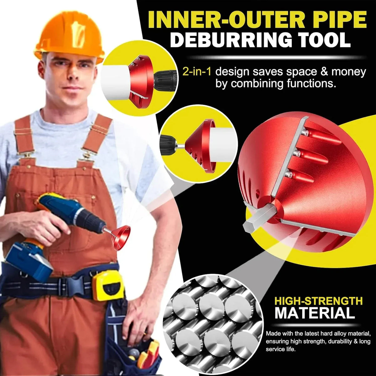 🔧 2-in-1 Inner & Outer Pipe Deburring Chamfer Tool