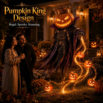 Pumpkin King Solar Halloween Yard Decor with Flowing LED Effect