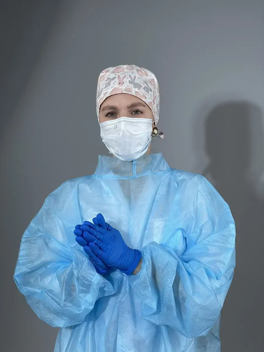 👩‍⚕️Adjustable Cotton Scrub Cap – Roomy Hair Pocket & Mask Buttons