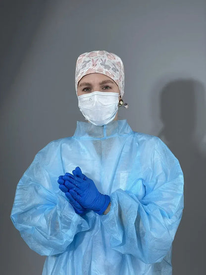👩‍⚕️Adjustable Cotton Scrub Cap – Roomy Hair Pocket & Mask Buttons