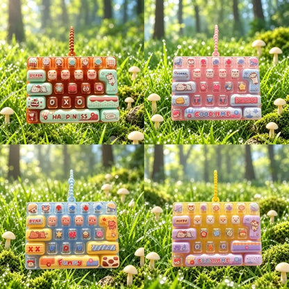 26-Key Mini Fidget Keyboard Keychain Portable Clicky Sensory Toy & Backpack Charm for Teens 14+ and Adults