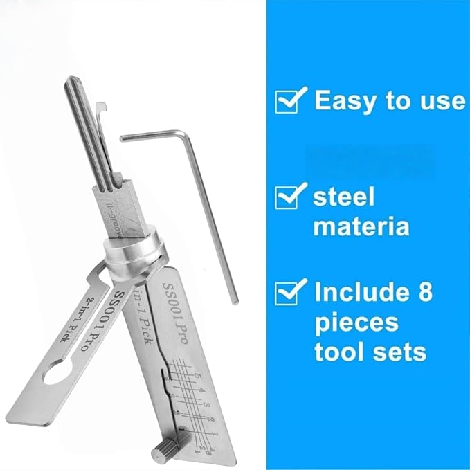 🔥HOT SALE 49% OFF⚒️Stainless Steel Master Key Decoder, SS001 Pro Lock Pick Tool for Beginners, Practical Locks for Lock Lock,Lock Pick Set（Only applicable to Flat Key Lock）