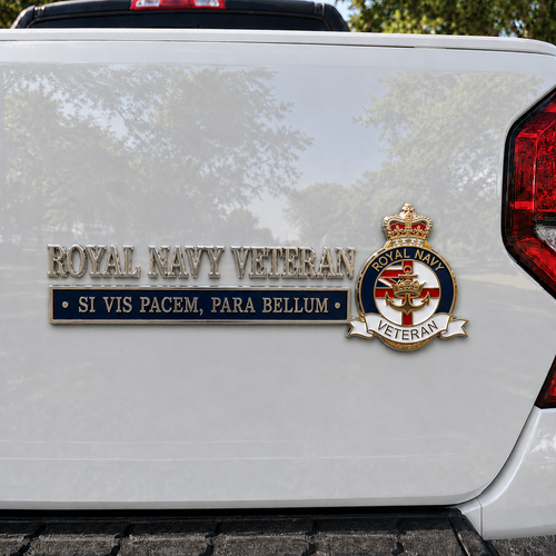 ⚓Royal Navy Veteran “Si Vis Pacem, Para Bellum” Tribute Metal Car Emblem