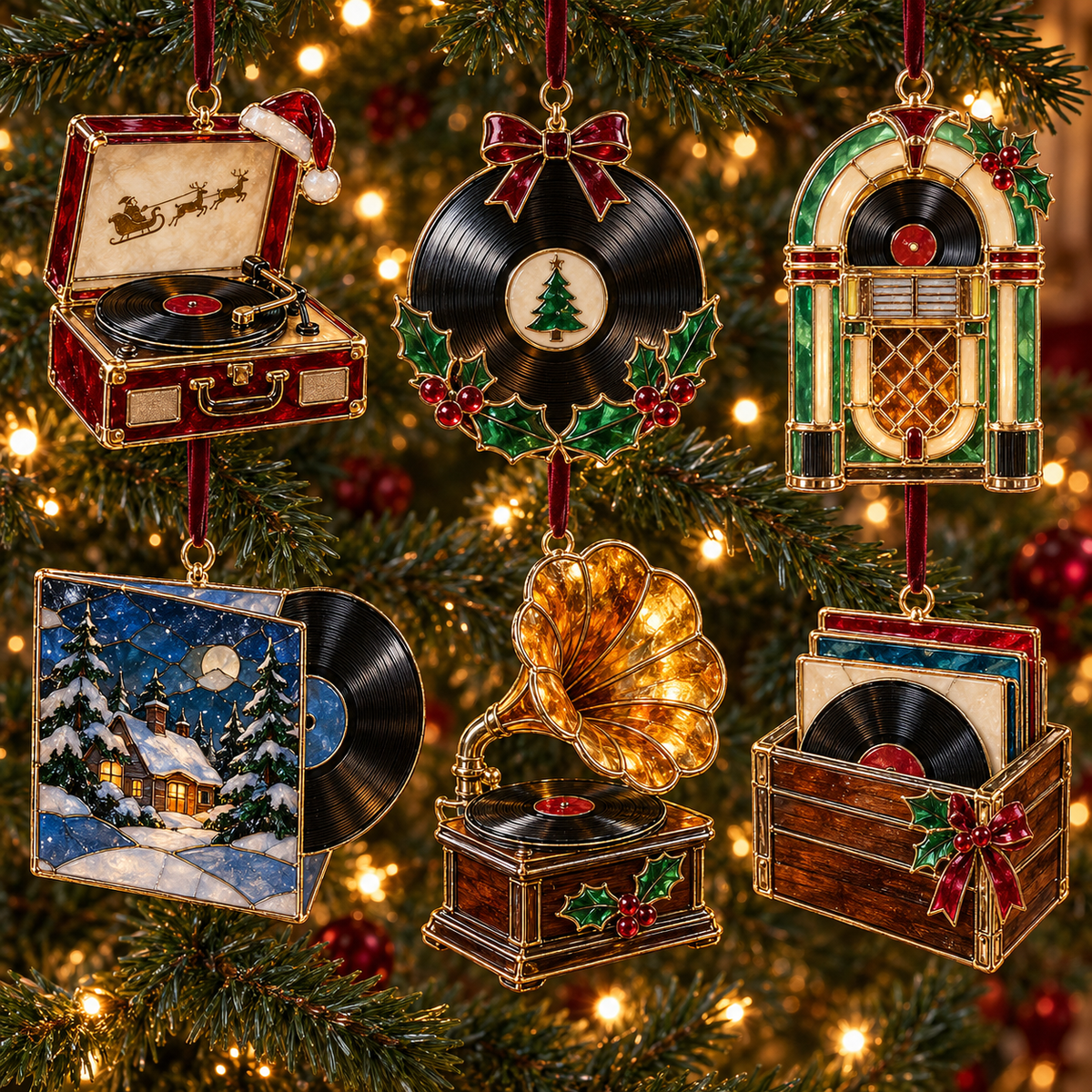 Vintage Music Christmas Ornaments – 6 Nostalgic Designs for Music Lovers