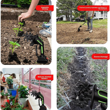 2-in-1 Cordless Tiller & Cultivator with Extension Pole