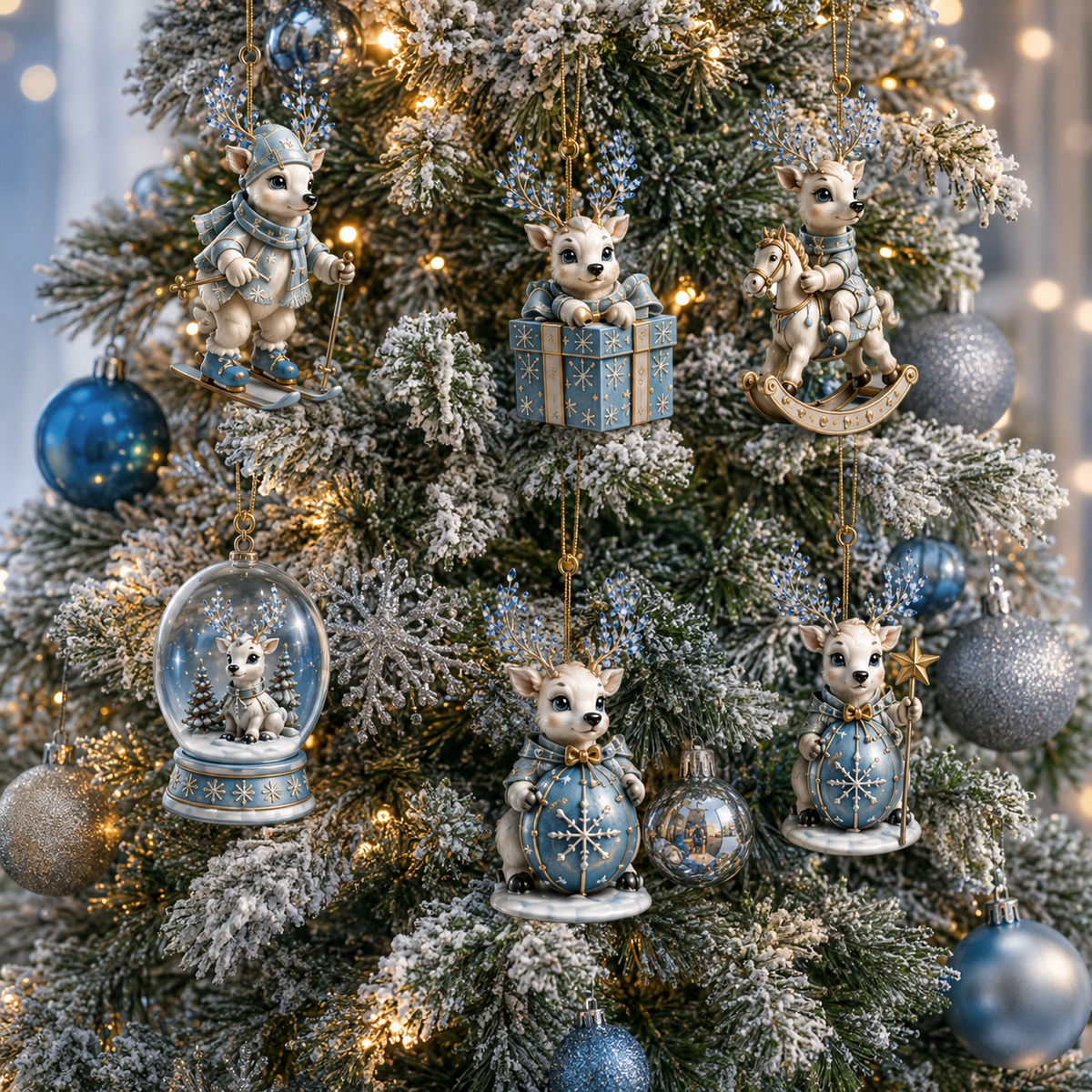 ✨24-Day Christmas Countdown Advent Calendar –Snowy Reindeer Ornament
