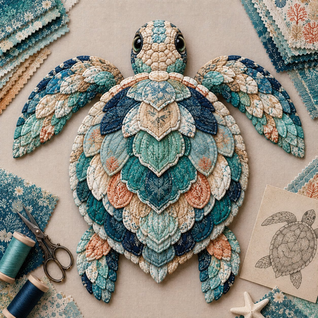 ⏳ Last Day 49% OFF – 🌊 Beginner-Friendly DIY Layered Ocean Wildlife Patchwork Art Kit | Complete Kit with All Tools & Step-by-Step Guide Included 💕