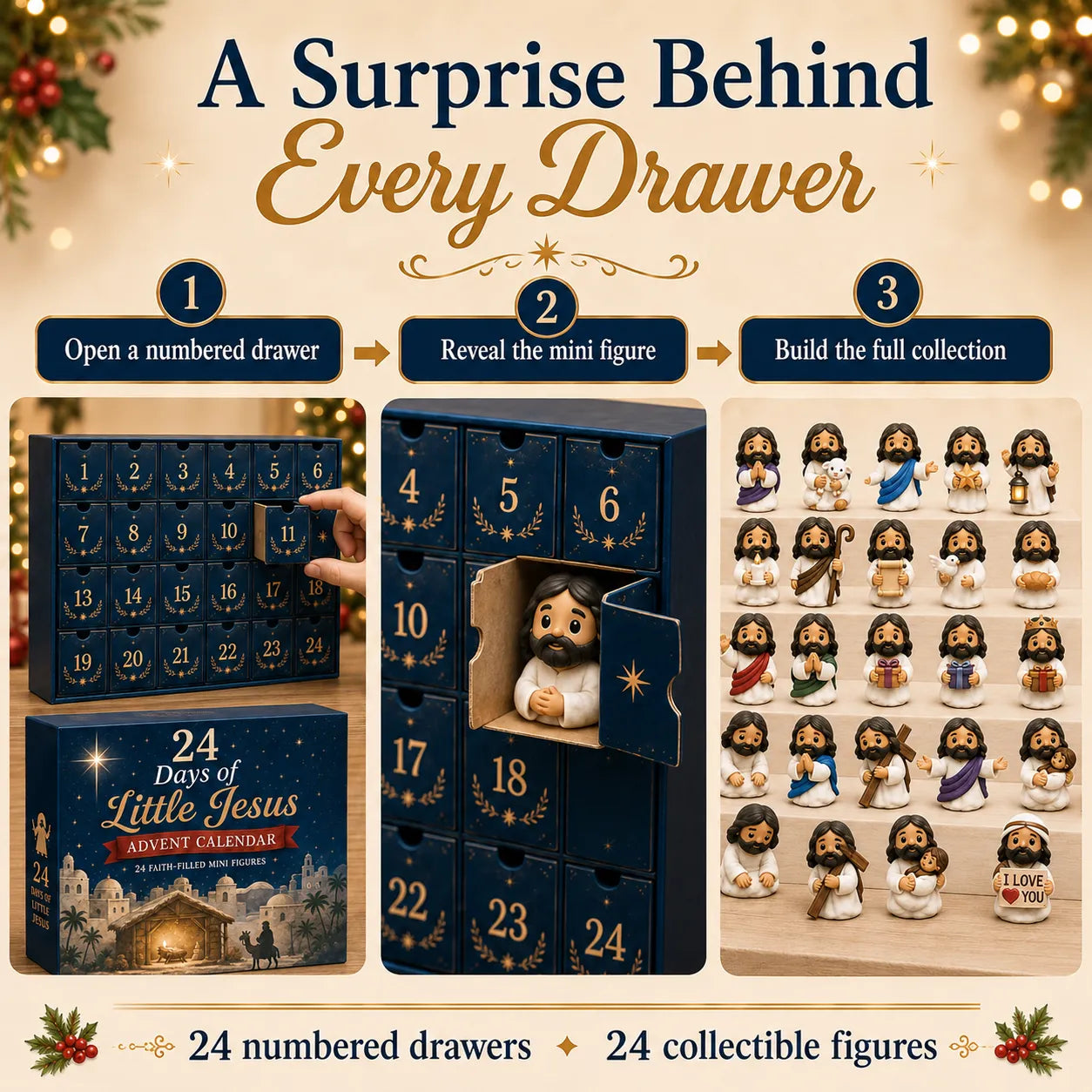 ✝️24 Days of Little Jesus Advent Calendar – 24 Unique Faith-Filled Christmas Surprises✨