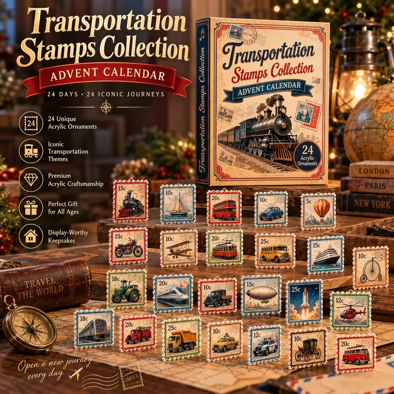 ✈️ Stamp Your Way Around the World: Transportation Stamps Advent Calendar 2026