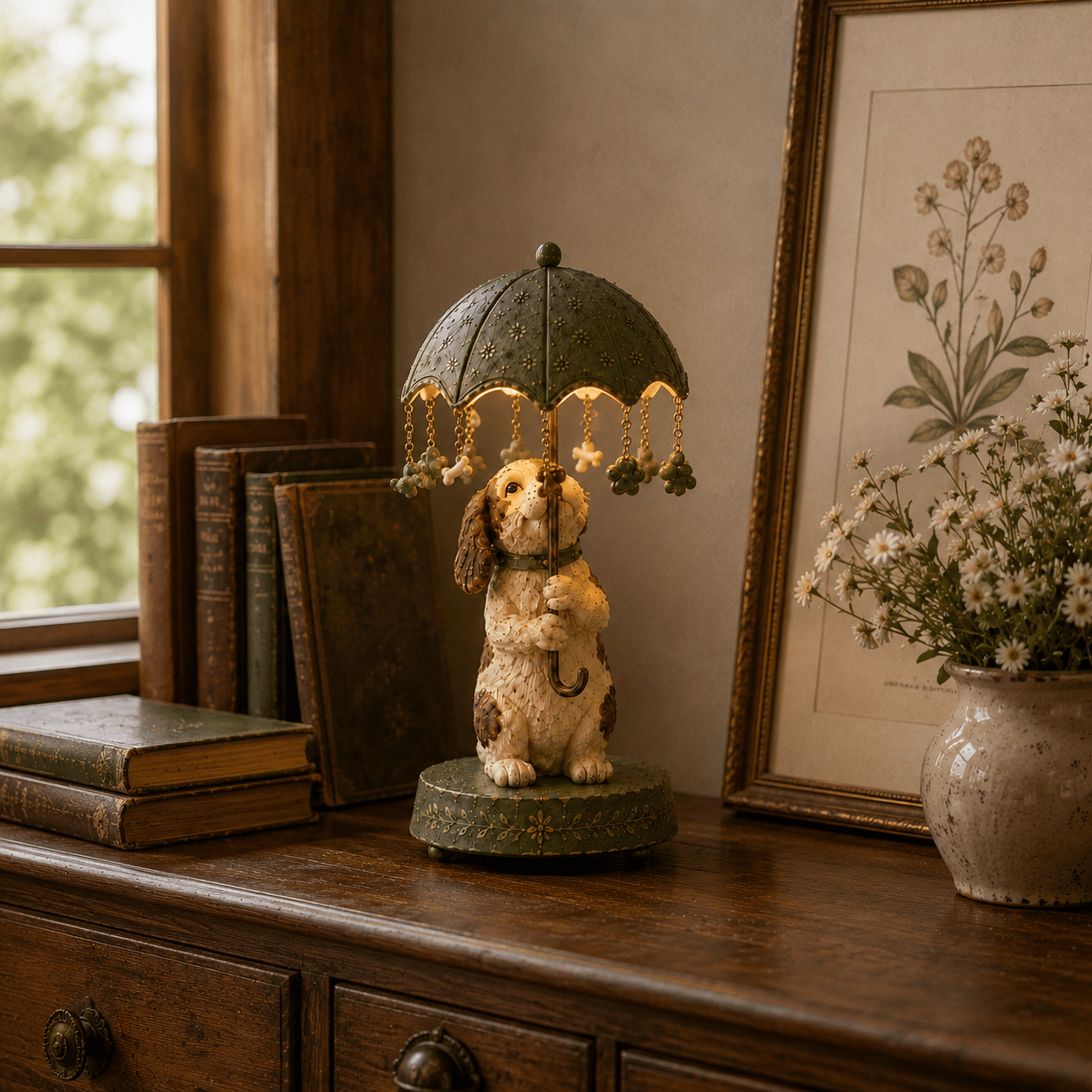 🎁 Vintage animal-shaped lamp with a rotating shade