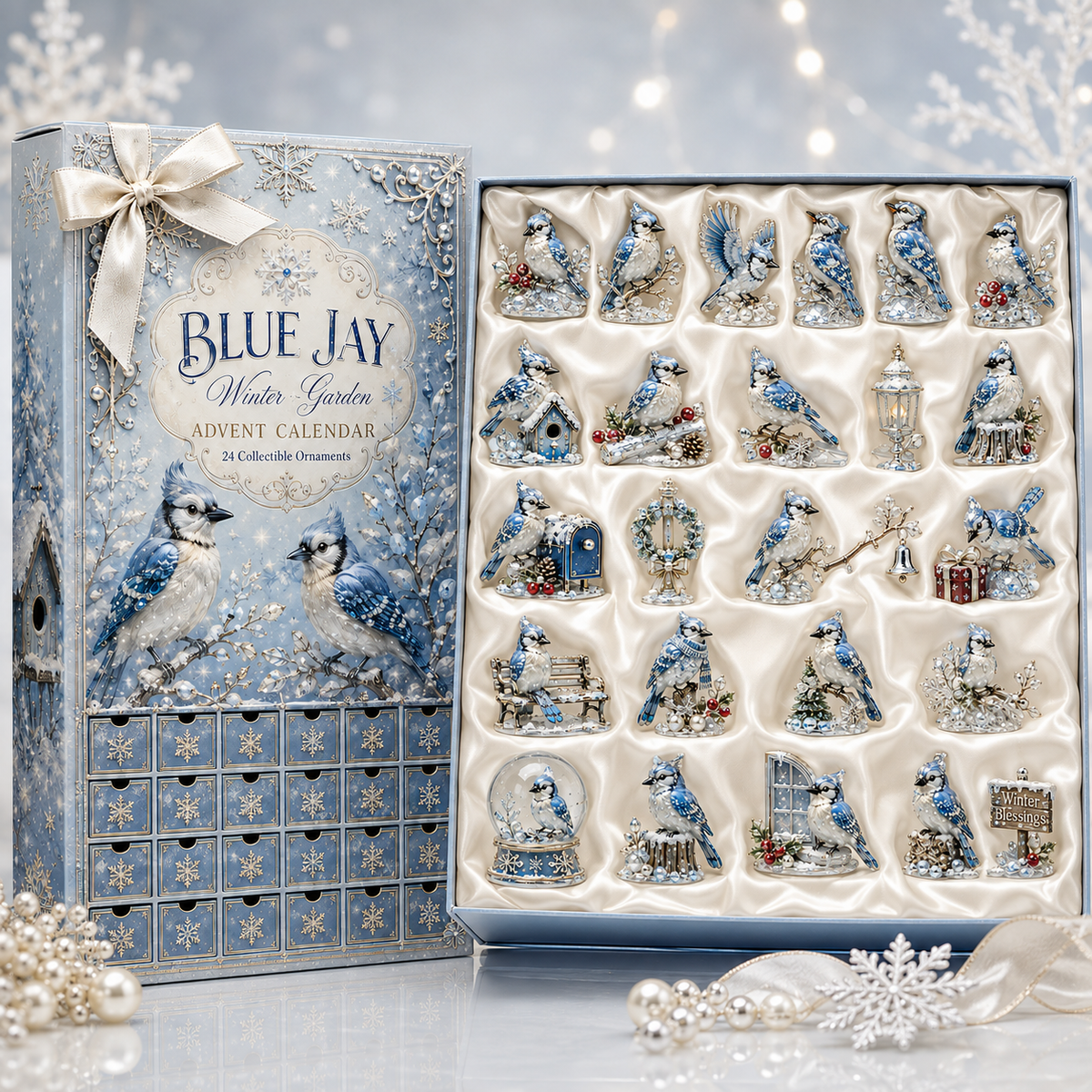 Blue Jay Winter Advent Calendar display