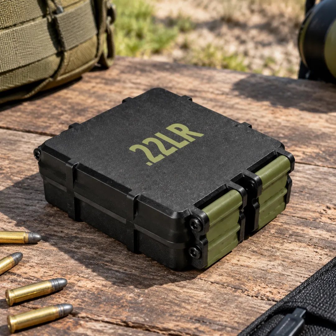 🎯 100-Round Ammo Storage Box | Waterproof Hard Shell • Caliber-Specific Slots • Dual Latches
