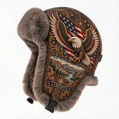 🦅 Wings of Liberty Plush-Lined Winter Trapper Hat