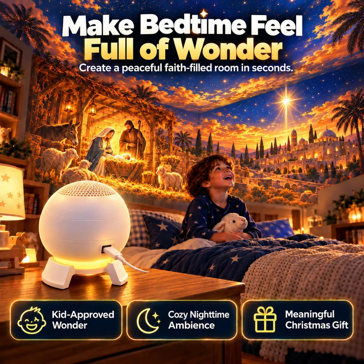 ✝️🌟 Nativity Christmas 5D Projection Light – Transform Any Room Into the Night of Bethlehem