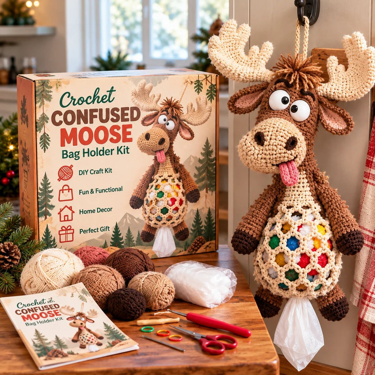 🔥Buy 3, Get 1 Free—Today Only 🔥🔥– 🌼 Cottage Harvest Keepers™ — Crochet Animal Bag Holder DIY Kit