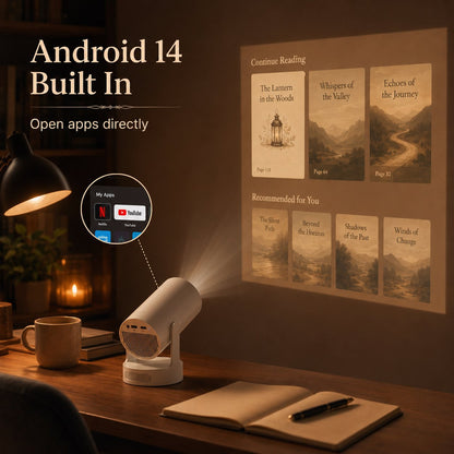 Portable Media Projector Compact Home Entertainment Device for Wall Reading, Movie & Gaming