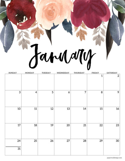 🌸 2027 Floral Calendar