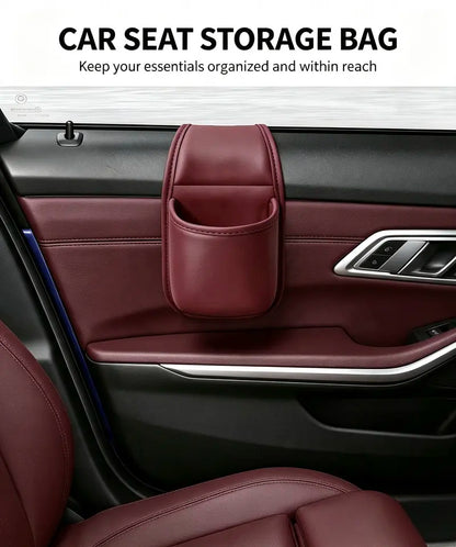 💥Huge Savings 49% OFF｜Leather Car Door Side Storage Pocket, Double‑Layer Organizer with Flannel Lining