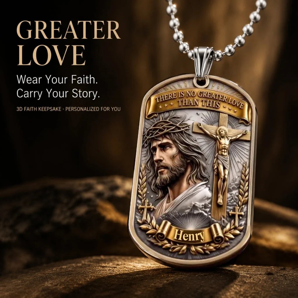 Personalized Reversible Faith Dog Tag Necklace – Wear the Complete Story of Sacrifice & Victory