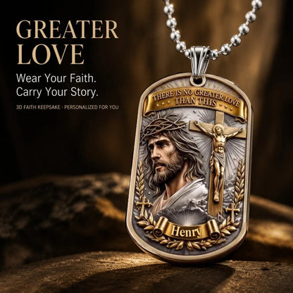 Personalized Reversible Faith Dog Tag Necklace – Wear the Complete Story of Sacrifice & Victory