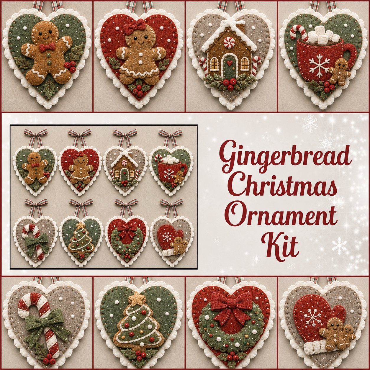 ⏳ Last Day 49% OFF – 🐦 Beginner-Friendly Winter Bird Felt Heart Ornament Sewing Kit Collection | Complete Kit with Pre-Cut Felt, Sewing Materials & Step-by-Step Guide Included 💕