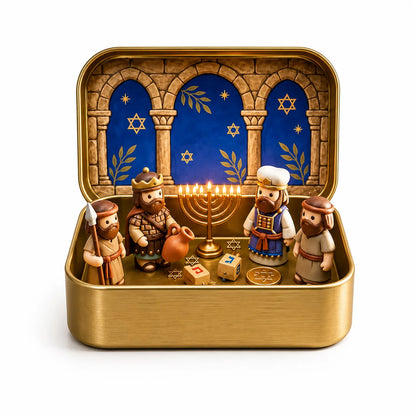 🔥Last Day 49% OFF - ✝️Religious Pocket-Size Mini Nativity Scene Set with Storage Box