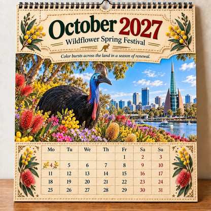 🔥🦘2027 Australia 125th Anniversary Wall Calendar 🐨