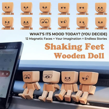 🎁Last Day 50% OFF😊Change The Mood With A Simple Swap - Handmade Swaying Wooden Figure With 12 Magnetic Expressions🎁