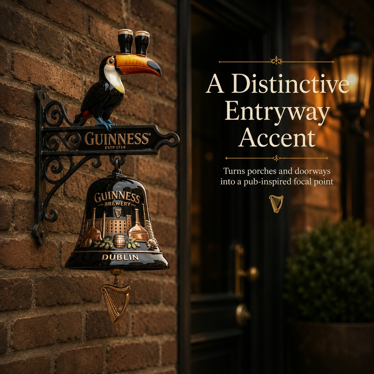Guinness Toucan Cast Iron Door Bell🔔