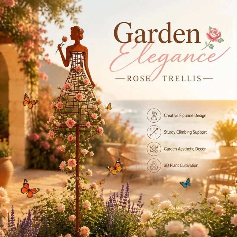 🌹👗 Living Floral Lady Garden Trellis – Sculptural Climbing Frame for Roses & Vines