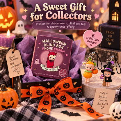 🎃 Halloween Blind Box Phone Charm – 1 of 6 Spooky Surprise Designs ✨