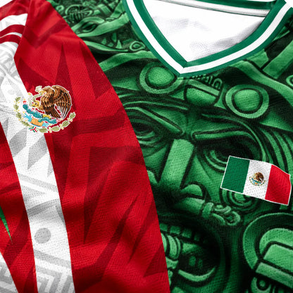 Mexico-Inspired Unisex V-Neck Jersey Shirt for Summer
