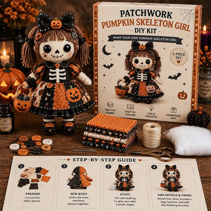 🔥HOT SALE🔥Last Day 49% OFF🎃 Patchwork Skeleton Witch Girl DIY Kit