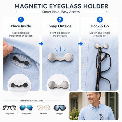 🎉🧲No Damage Clothing Magnetic Glasses Holder(3pcs)