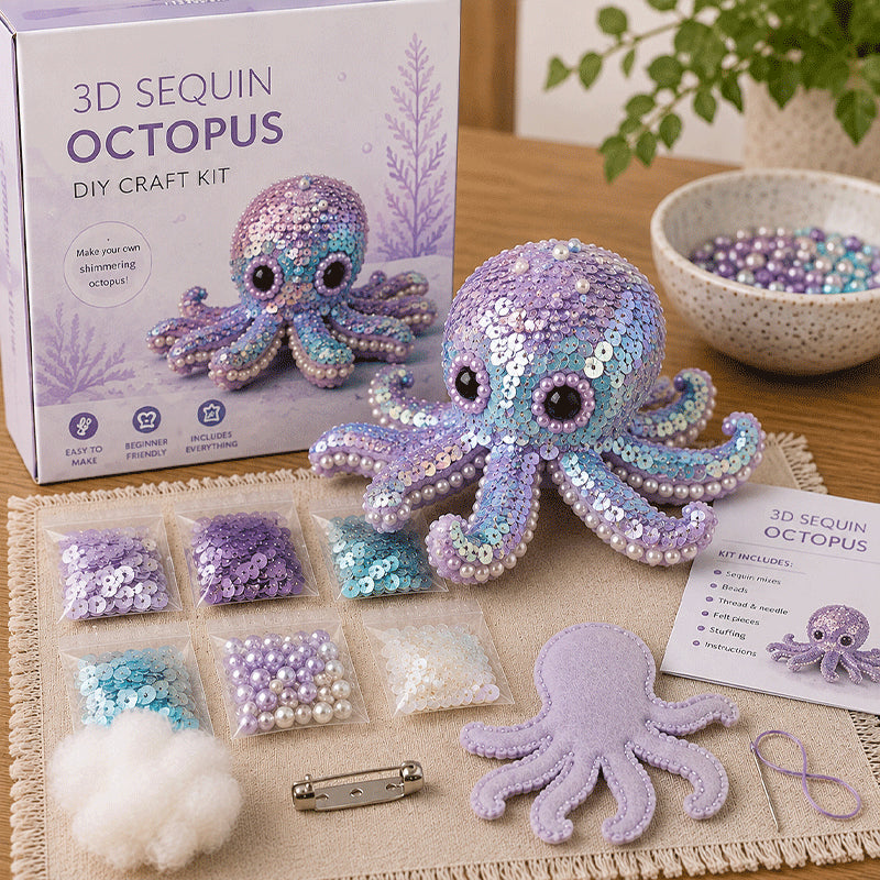 3D Sequin Sea Creature DIY Brooch Kit