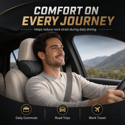 🚗💤 Relieve Driving Fatigue! Universal Memory Foam Car Headrest Neck Pillow, Ergonomic Support Auto Neck Cushion for Long Road Trips